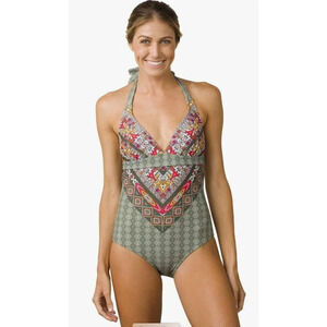Prana‎ Lahari One Piece Swimsuit Women’s Small Cargo Marrakesh Halter Top